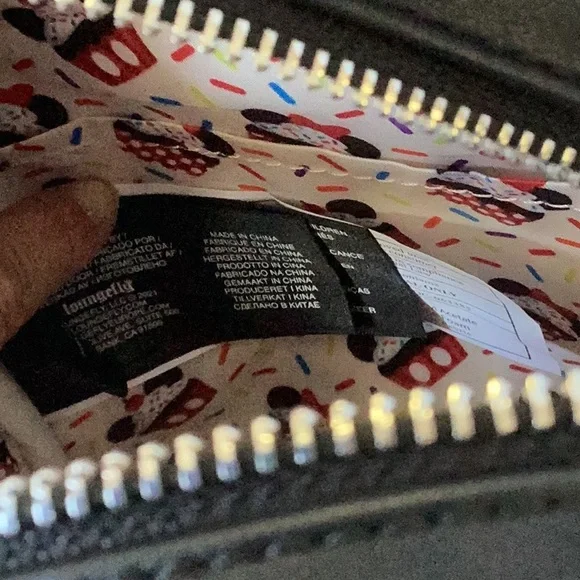 Loungefly Minnie Mouse Backpack Black and Red with Ears and Bow - Picture 11 of 16